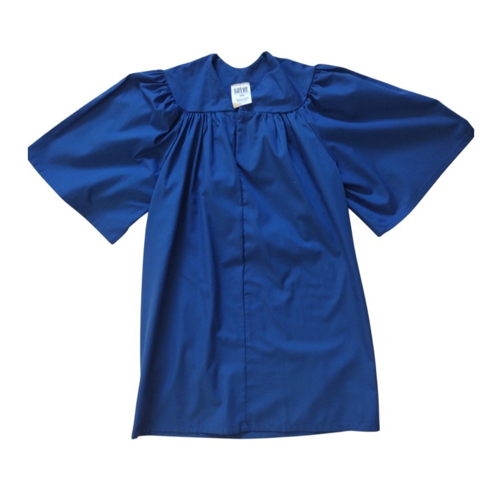 Rhyme University Gown And Cap Kids XS Blue Graduation‎ Pre School Kindergarten